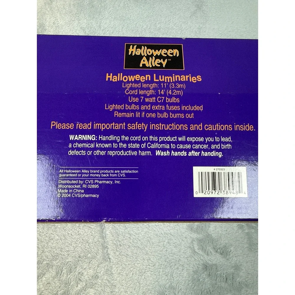 Halloween Alley Set of 5 Jack-O-Lantern Outdoor Luminaries 14ft Vintage 2004